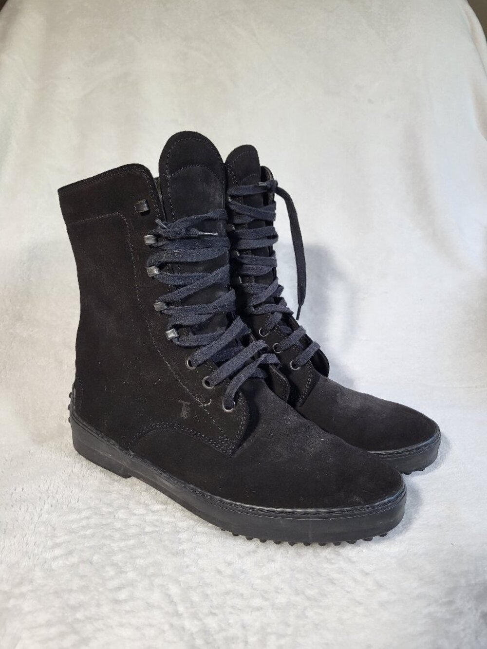 Tods Men's Black Winter Lace Up Ankle Boots Size 39 ( US Size 7 )